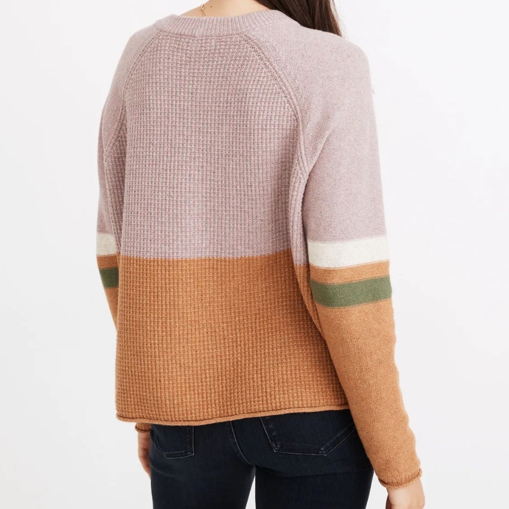 Madewell Pink and Orange Colorblock Sweater - Picture 4 of 11